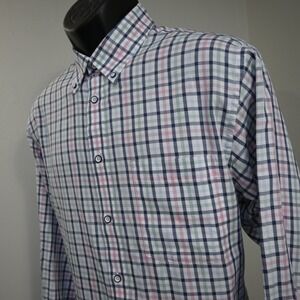 Southern Proper Dress Shirt Plaid Long Sleeve Button Up Mens Size Medium